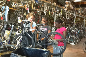 Kerri Martin mixes bike repair with on the job training